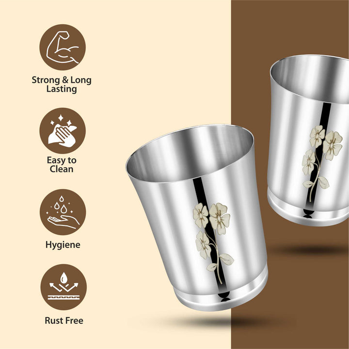 Staybrite Stainless Steel Pari Glass Set of 6 - 300 ml, High Grade Steel