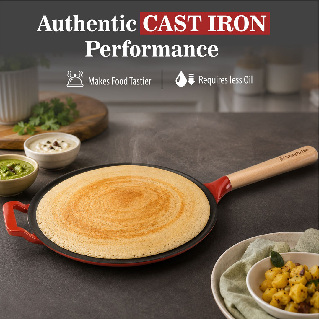 Cast Craft Platinum 28 cm Tawa, Durable &amp; Easy Cooking