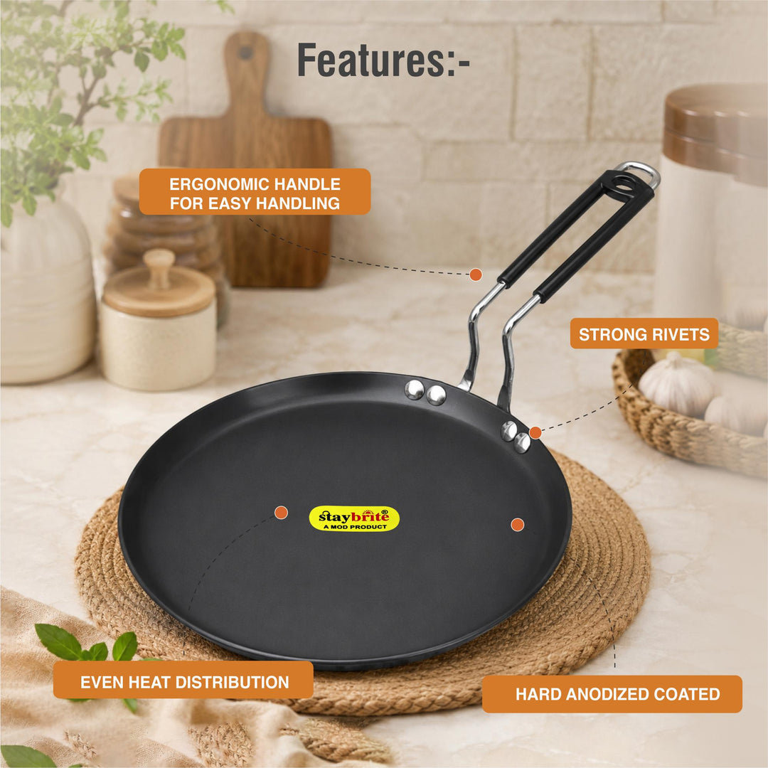 Staybrite Hard Anodized Dosa Tawa | Crispy &amp; Even Dosa Cooking