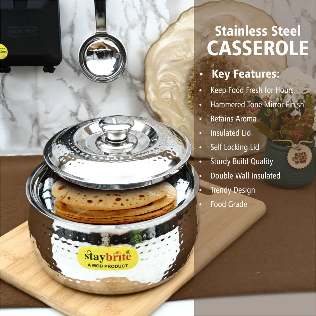 Hammered Hotpots – Premium Insulated Stainless Steel Casserole