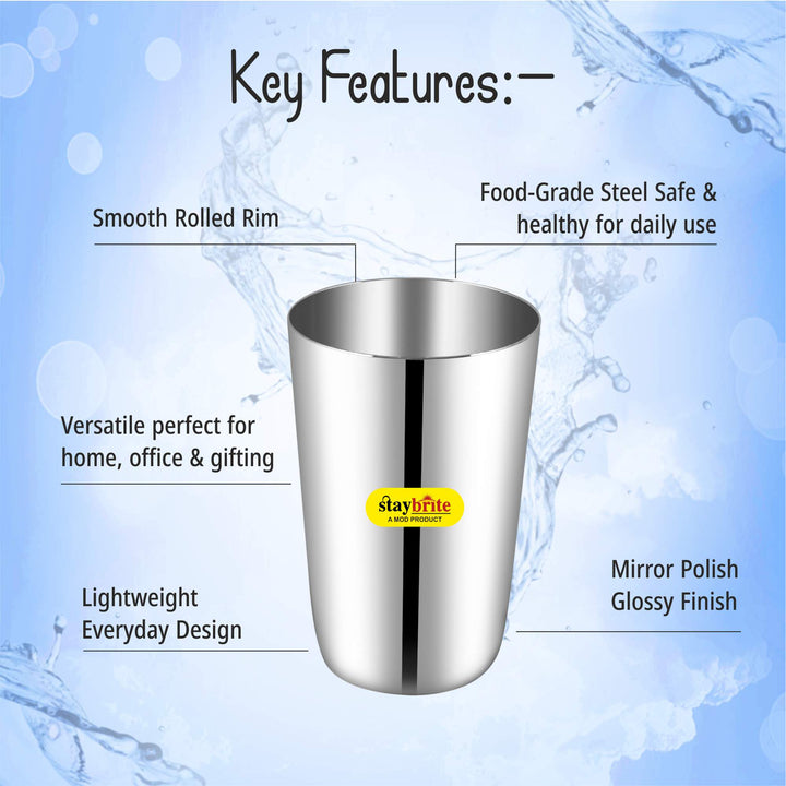 Staybrite Stainless Steel Ice Glass Set of 6 | Durable &amp; Stylish