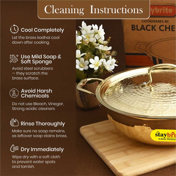Brass Lid Kadhai – Traditional Indian Wok with Brass Lid | Staybrite Cookware