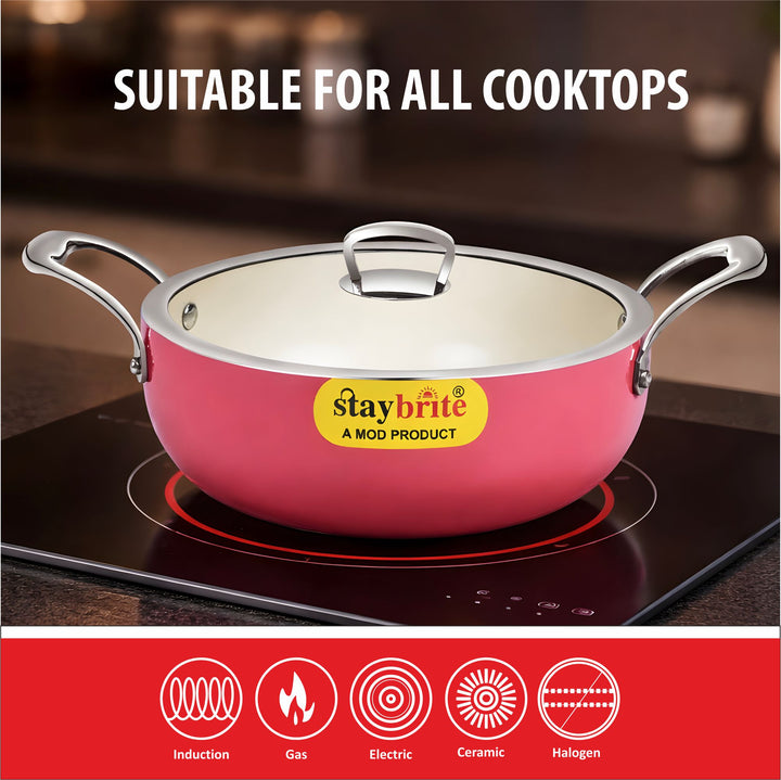 Ceramic Coated  Kadahi – PFOA Free Deep Kadhai for Daily Cooking