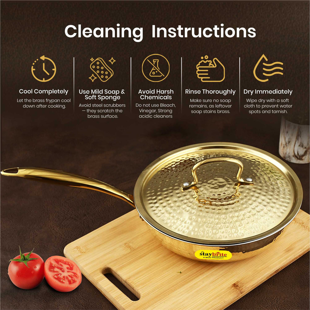 Brass Frypan | Pure Brass Frying Pan | Staybrite Cookware