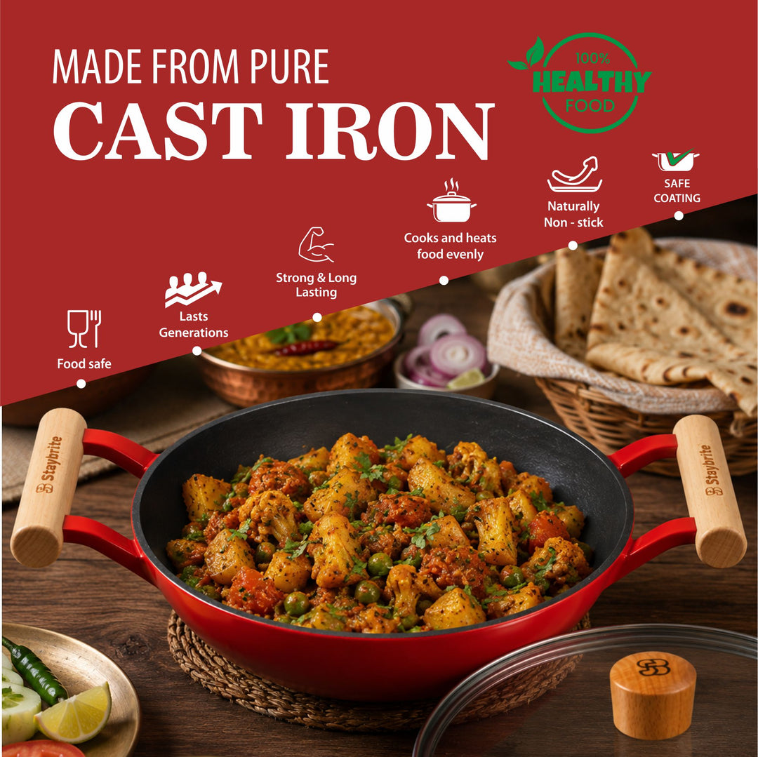 Cast Craft Platinum Kadai, 24 cm for Everyday Kitchen Use