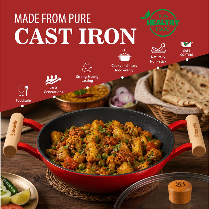 Cast Craft Platinum Kadai, 24 cm for Everyday Kitchen Use