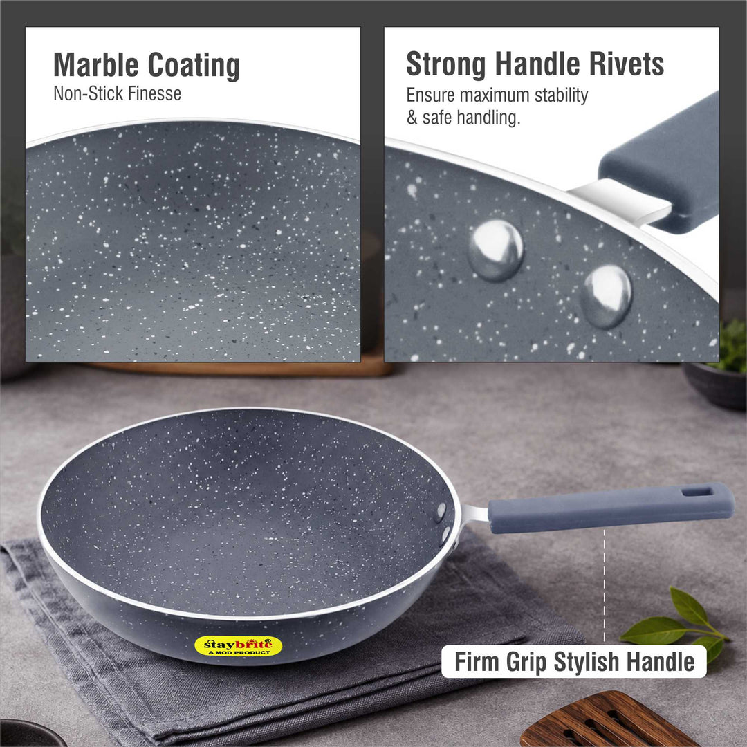 Staybrite Marble Coated Smart Frypan Without Lid | Easy to Clean