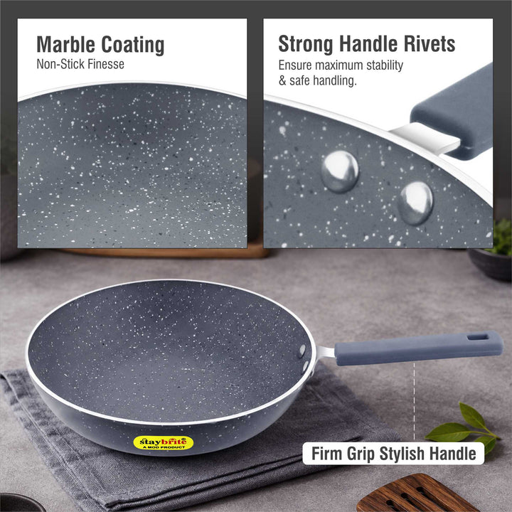 Staybrite Marble Coated Smart Frypan Without Lid | Easy to Clean