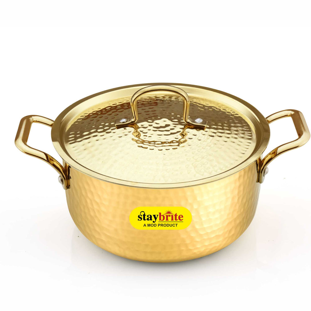 Premium Brass Stock Pot for Home &amp;amp; Professional Kitchens | Staybrite Cookware