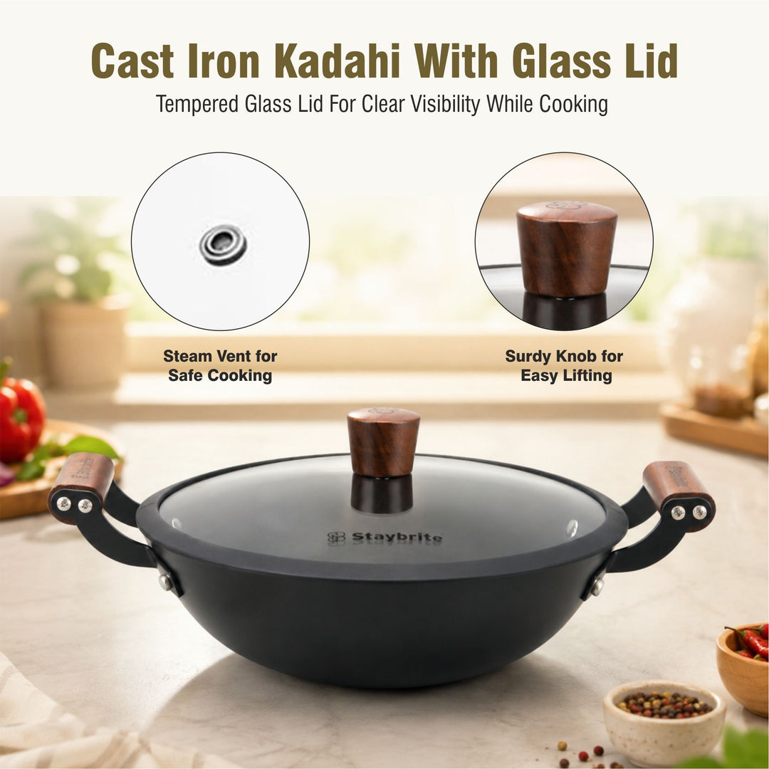 Cast Craft Honeycomb Kadai, Even Heating &amp; Healthy Cooking