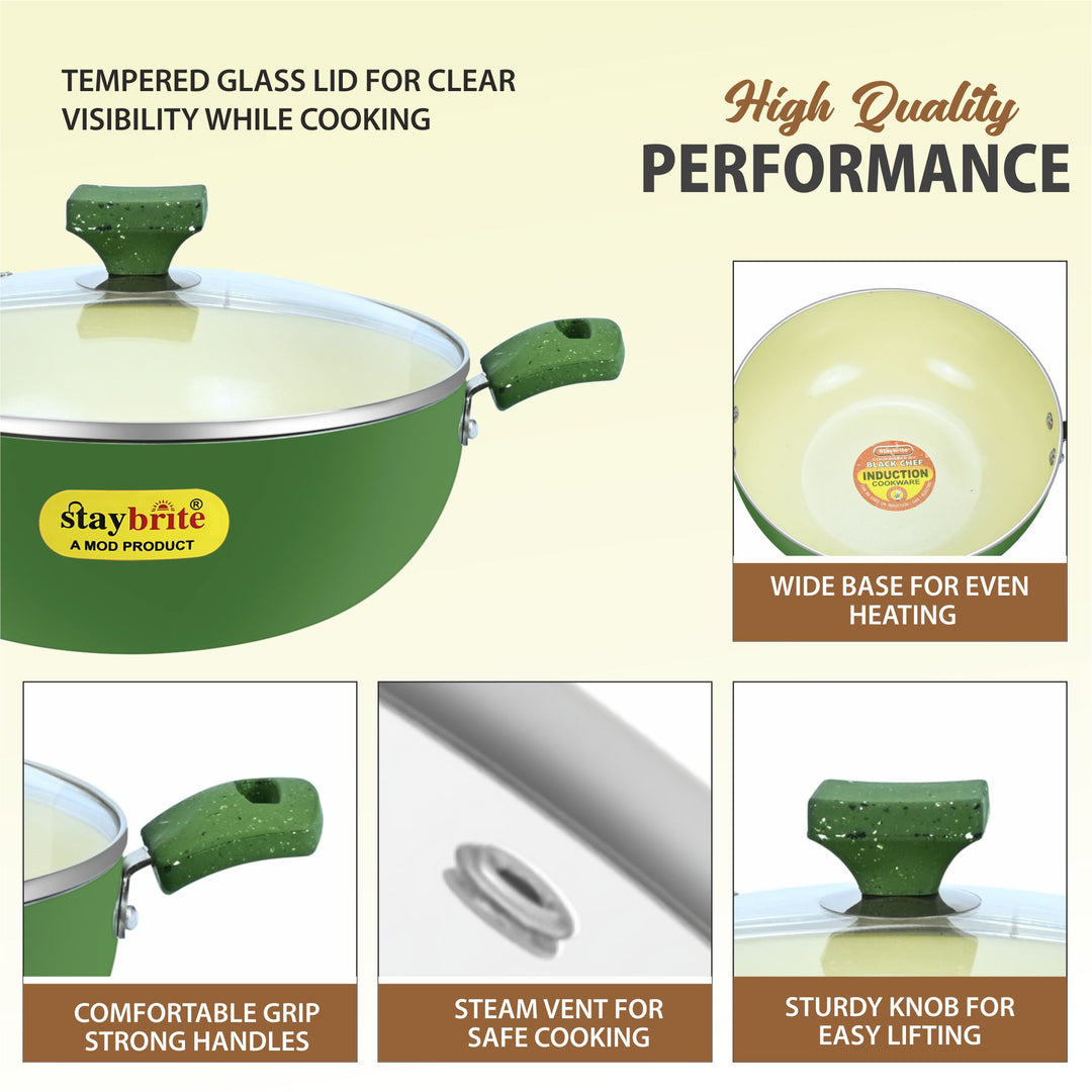 Ceramic Coated  Kadahi – PFOA Free Deep Kadhai for Daily Cooking
