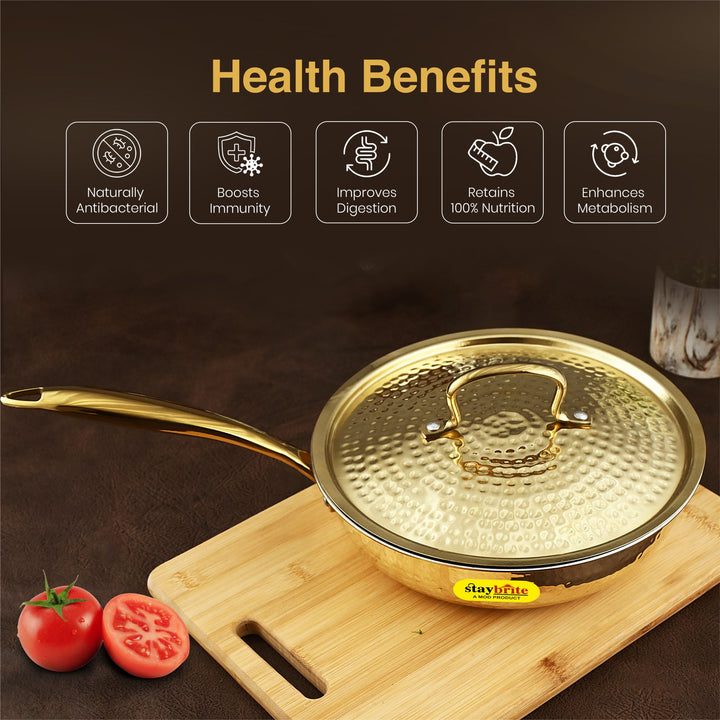 Brass Frypan | Pure Brass Frying Pan | Staybrite Cookware