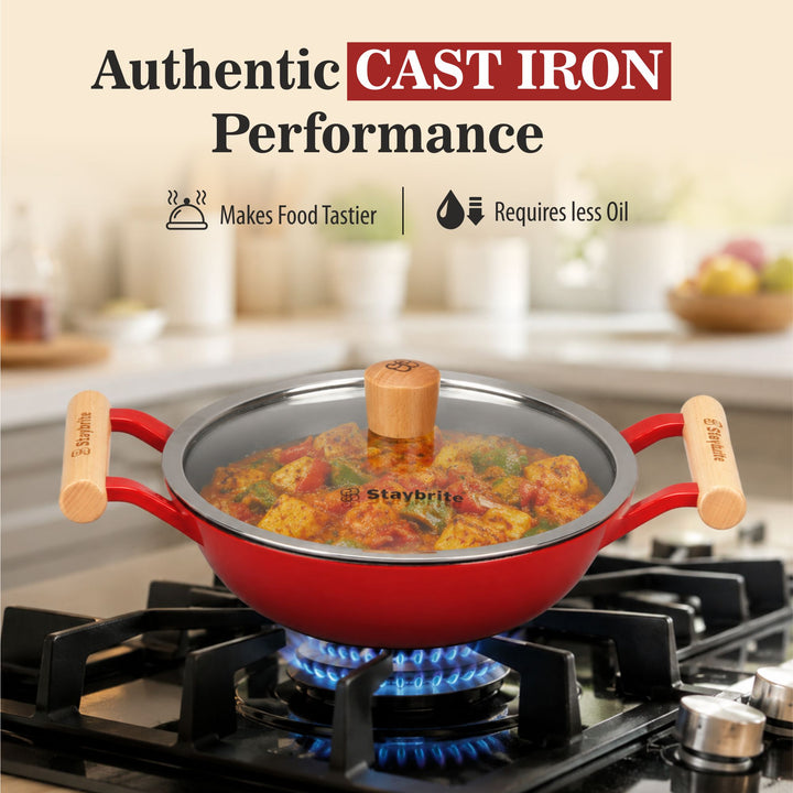Cast Craft Platinum Kadai, 24 cm for Everyday Kitchen Use