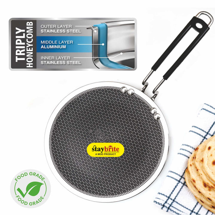 Honey Comb Triply Roti Tawa 4mm – Premium Griddle for Perfect Rotis &amp; Flatbreads