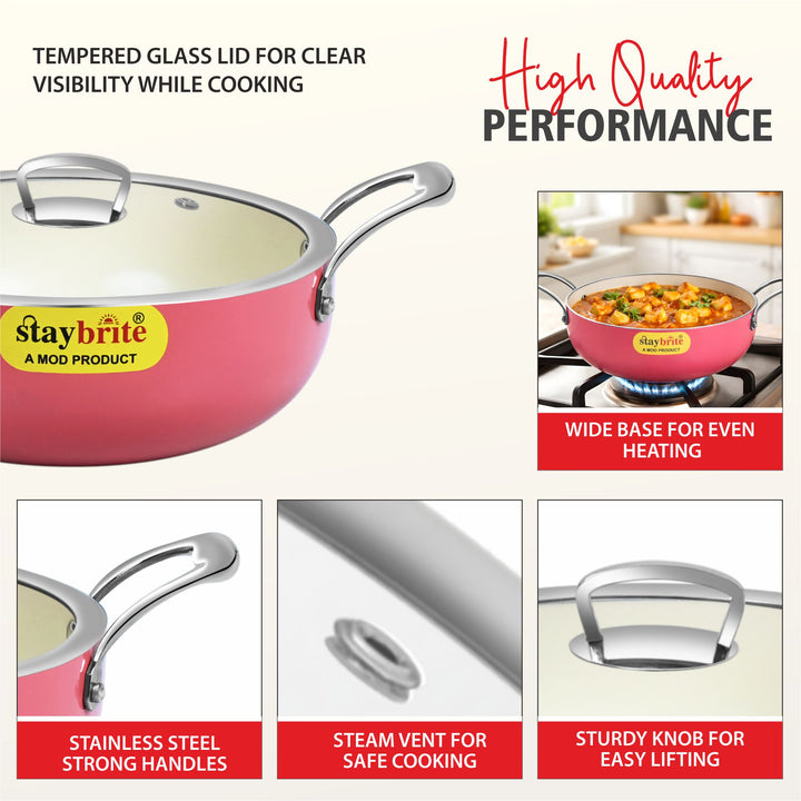 Ceramic Coated  Kadahi – PFOA Free Deep Kadhai for Daily Cooking