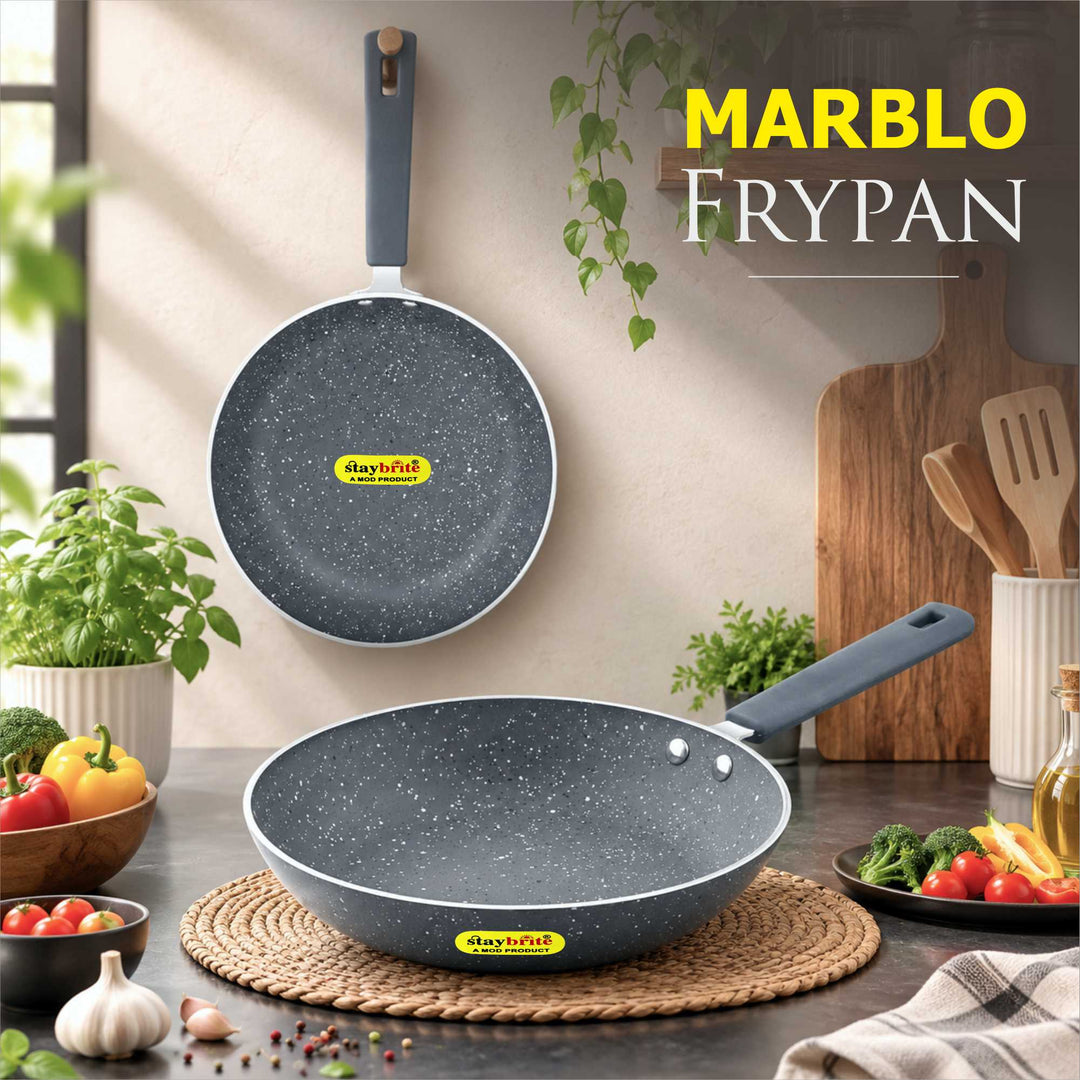 Staybrite Marble Coated Smart Frypan Without Lid | Easy to Clean