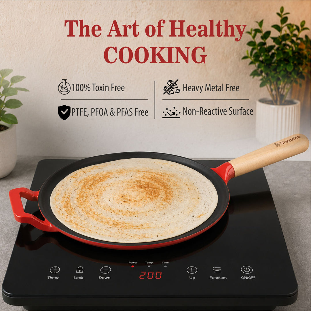 Cast Craft Platinum 28 cm Tawa, Durable &amp; Easy Cooking