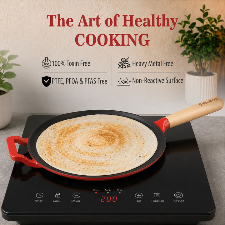 Cast Craft Platinum 28 cm Tawa, Durable &amp; Easy Cooking