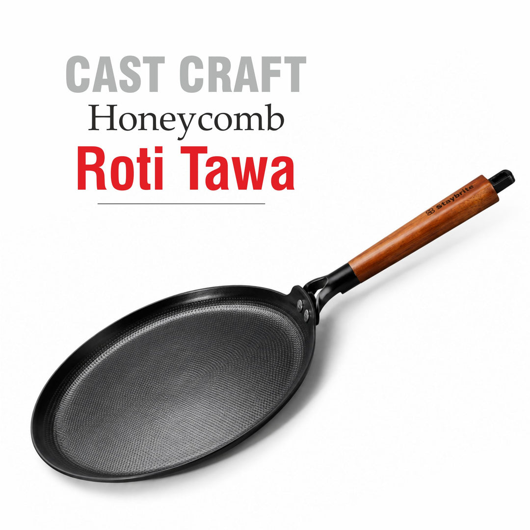 Cast Craft Honeycomb 26 cm Roti Tawa, Durable &amp; Easy Cooking