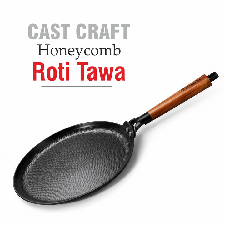 Cast Craft Honeycomb 26 cm Roti Tawa, Durable &amp; Easy Cooking