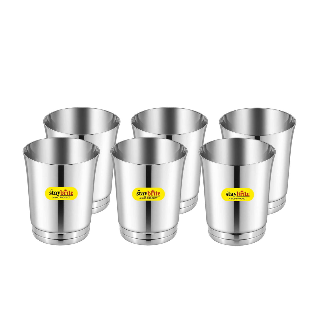 Staybrite Stainless Steel Pari Glass Set of 6, 8 CM - 300 ML, High Grade Steel