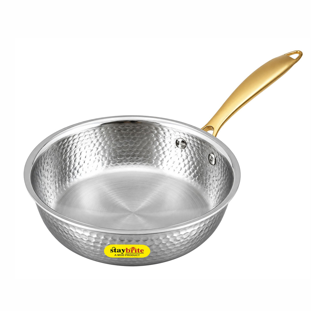 Triply Mathar Frypan – 3-Ply Stainless Steel Fry Pan for Even Heat &amp; Healthy Cooking