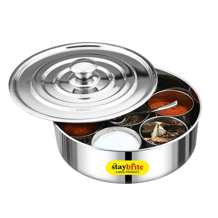 Staybrite Stainless Steel Classic Masala Box | Spice Storage Container