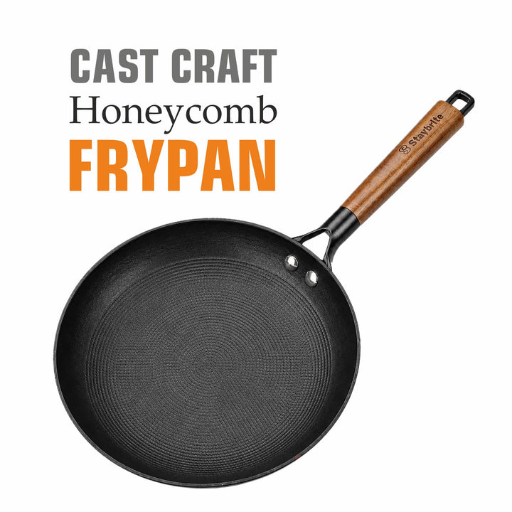 Cast Craft Honeycomb Frypan, Superior Heat Retention for Daily Cooking