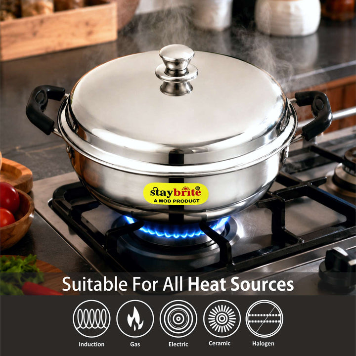 Staybrite - Stainless Steel Multi Purpose 28 cm 3 in 1 Kadai