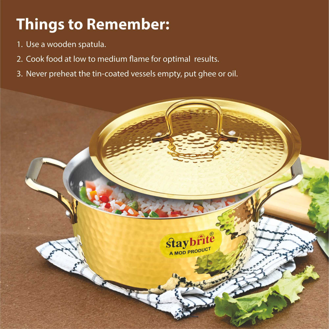 Premium Brass Stock Pot for Home &amp;amp; Professional Kitchens | Staybrite Cookware