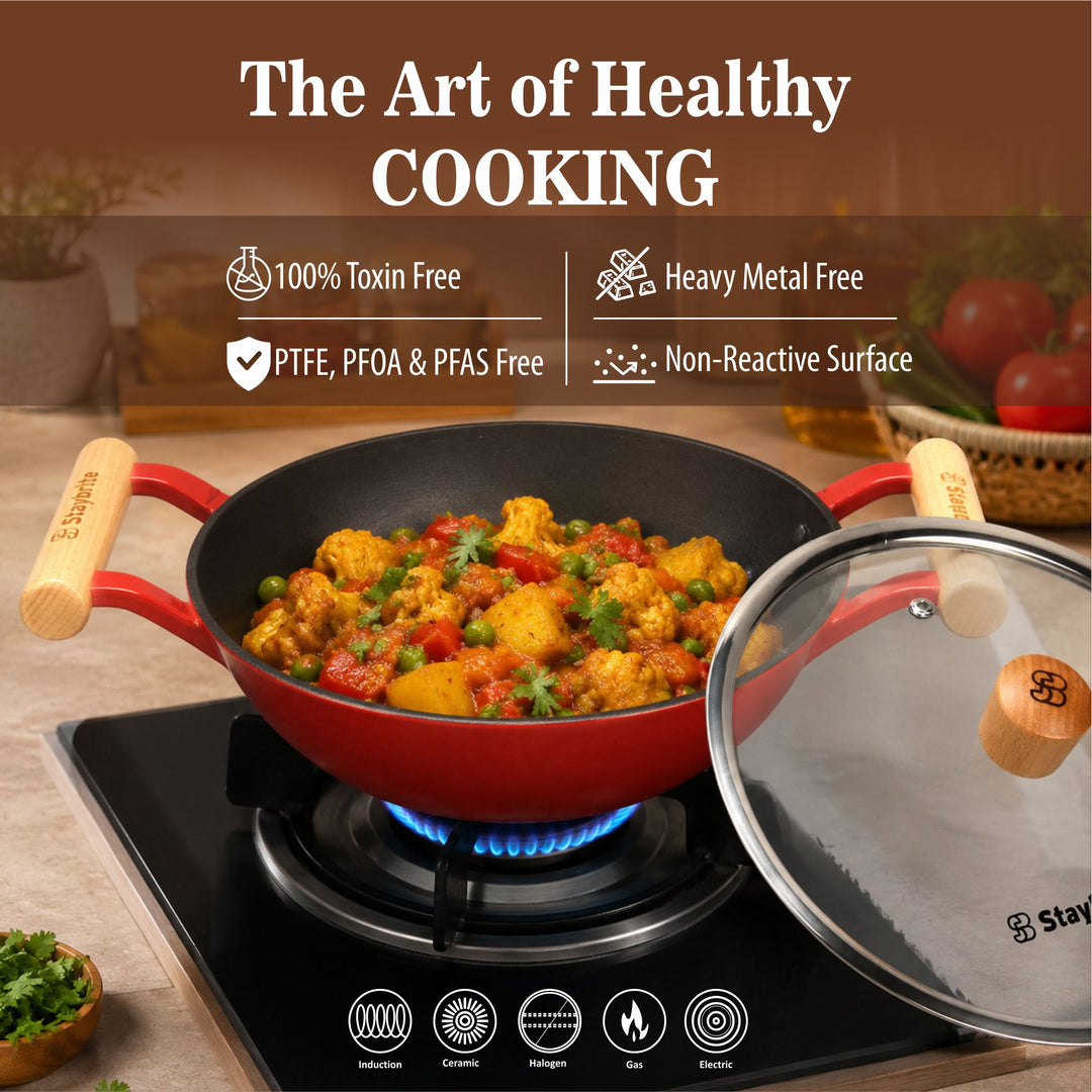 Cast Craft Platinum Kadai, 24 cm for Everyday Kitchen Use