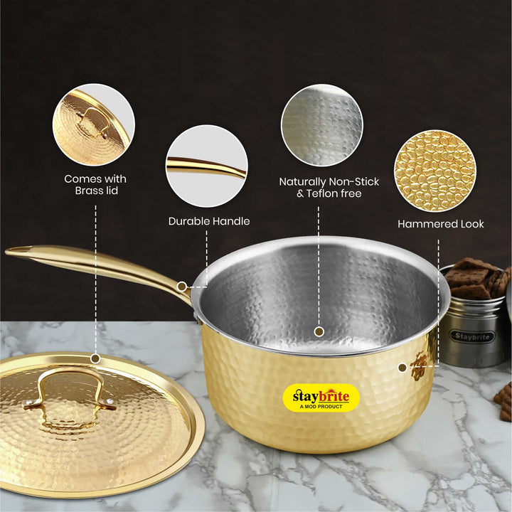Brass Sauce Pan with Lid – Premium Cookware for Every Kitchen
