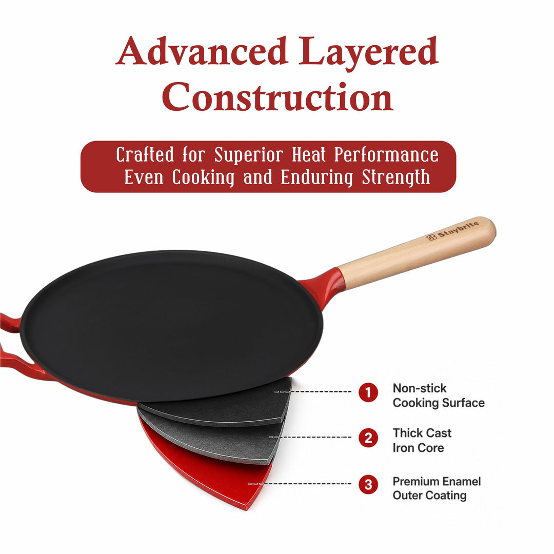 Cast Craft Platinum 28 cm Tawa, Durable &amp; Easy Cooking