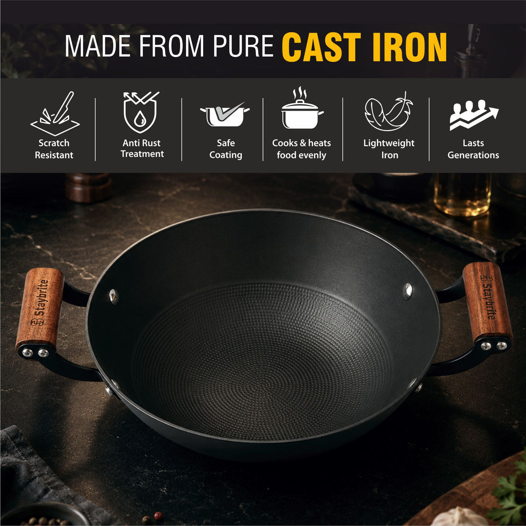 Cast Craft Honeycomb Kadai, Even Heating &amp; Healthy Cooking
