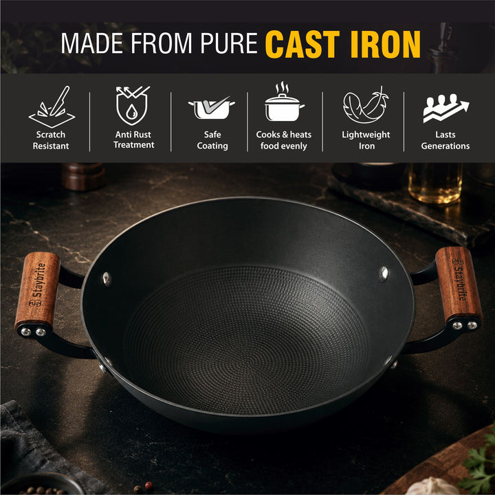 Cast Craft Honeycomb Kadai, Even Heating &amp; Healthy Cooking