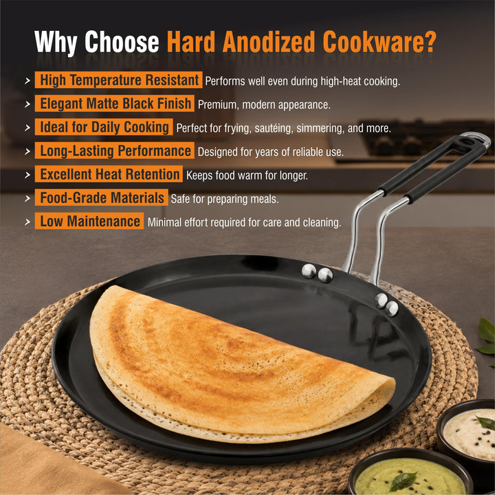 Staybrite Hard Anodized Dosa Tawa | Crispy &amp; Even Dosa Cooking