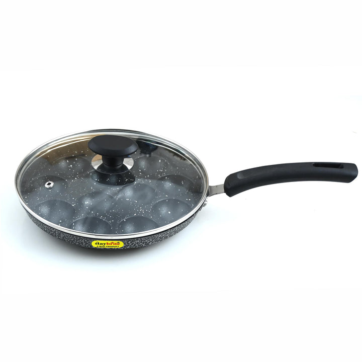 Staybrite Non-Stick Appam Pan with Glass Lid 20 CM | Appam Maker