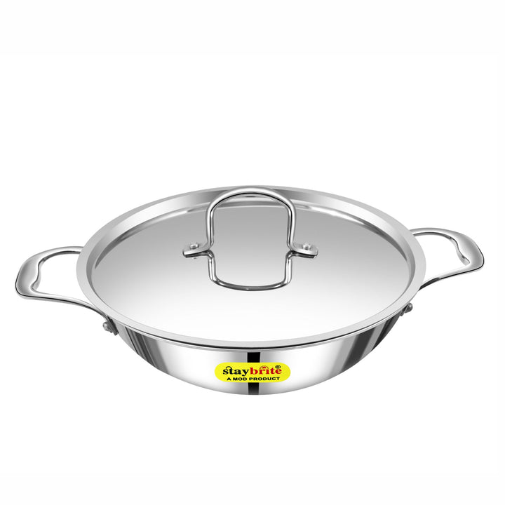 Triply Deep Kadai | 3-Ply Stainless Steel for Even Heat Cooking