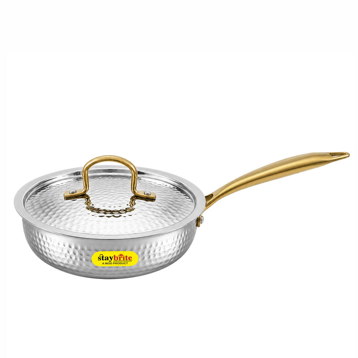 Triply Mathar Frypan – 3-Ply Stainless Steel Fry Pan for Even Heat &amp; Healthy Cooking