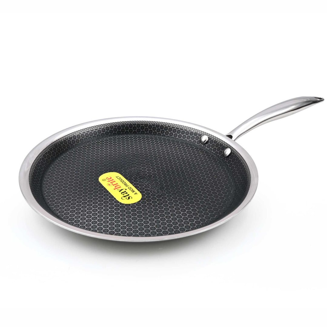 Triply Stainless Steel Dosa Tawa 3 mm with Honeycomb Non-Stick Surface