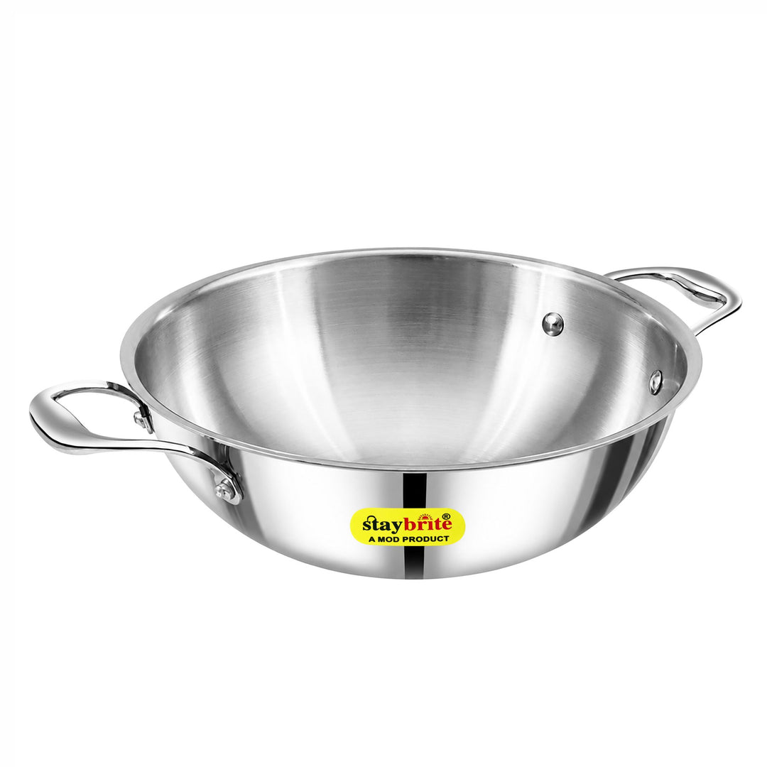 Triply Deep Kadai | 3-Ply Stainless Steel for Even Heat Cooking