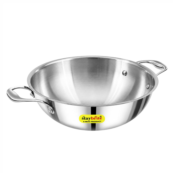 Triply Deep Kadai | 3-Ply Stainless Steel for Even Heat Cooking