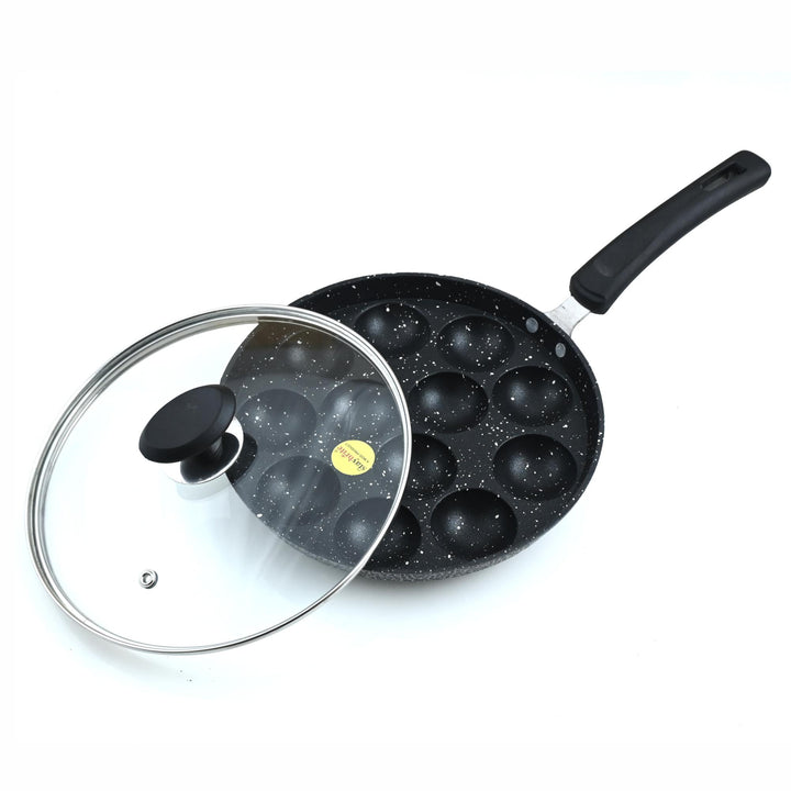 Staybrite Non-Stick Appam Pan with Glass Lid 20 CM | Appam Maker