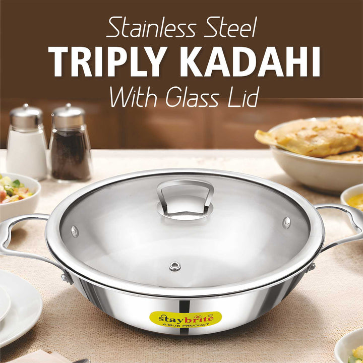 Triply Kadai | 3-Ply Stainless Steel for Even Heat Cooking
