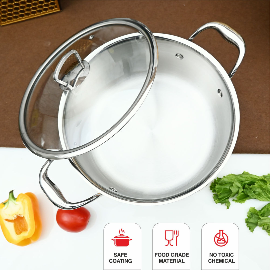 Triply Stock Pot – 3-Ply Stainless Steel Stock Pot for Even Heating &amp; Large-Batch Cooking