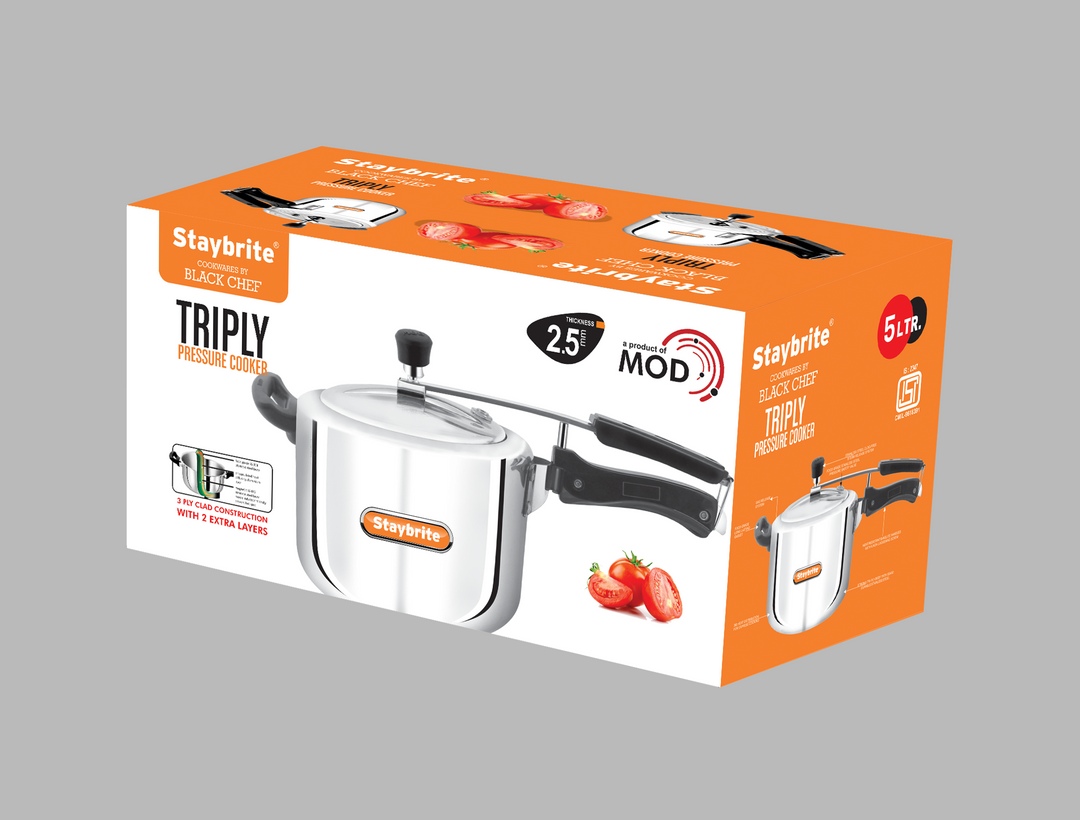 Triply Handi Pressure Cooker | Tri-Ply Stainless Steel Handi-Style Cooker for Fast &amp; Healthy Cooking | Induction &amp; Gas Compatible